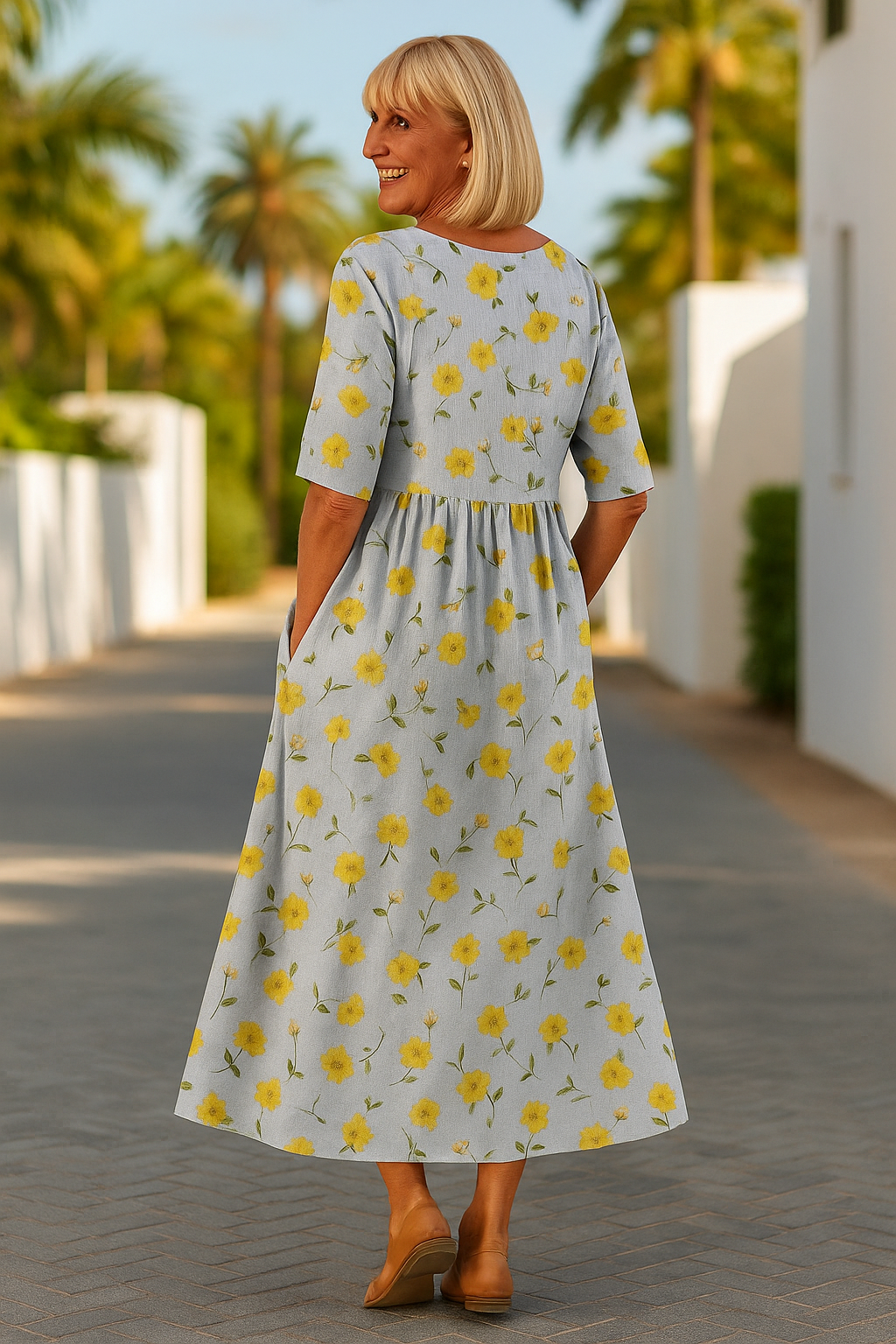 Lillian™ | Embroidered Floral Midi Dress