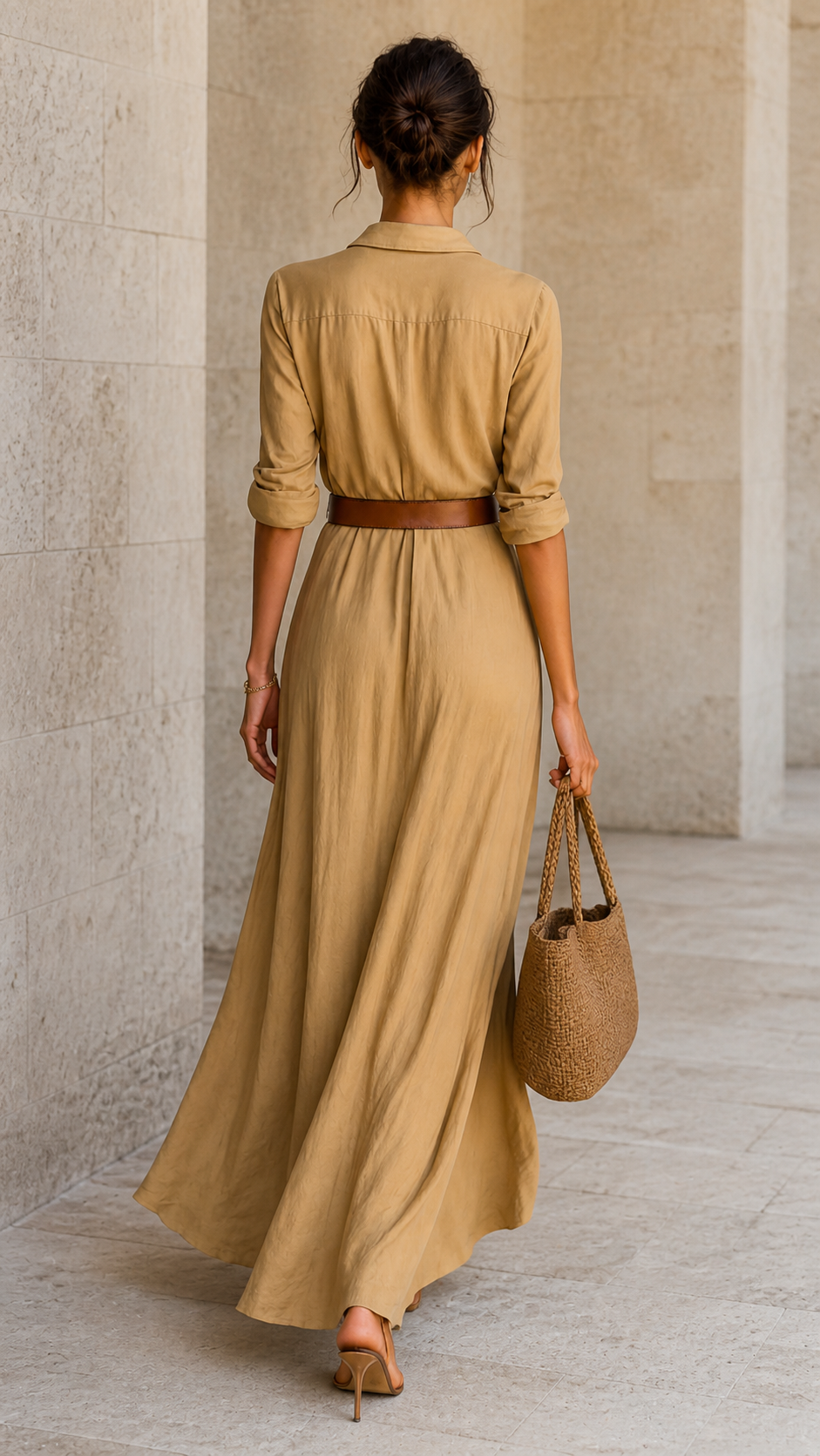 Robe Longue La Rochelle avec Ceinture