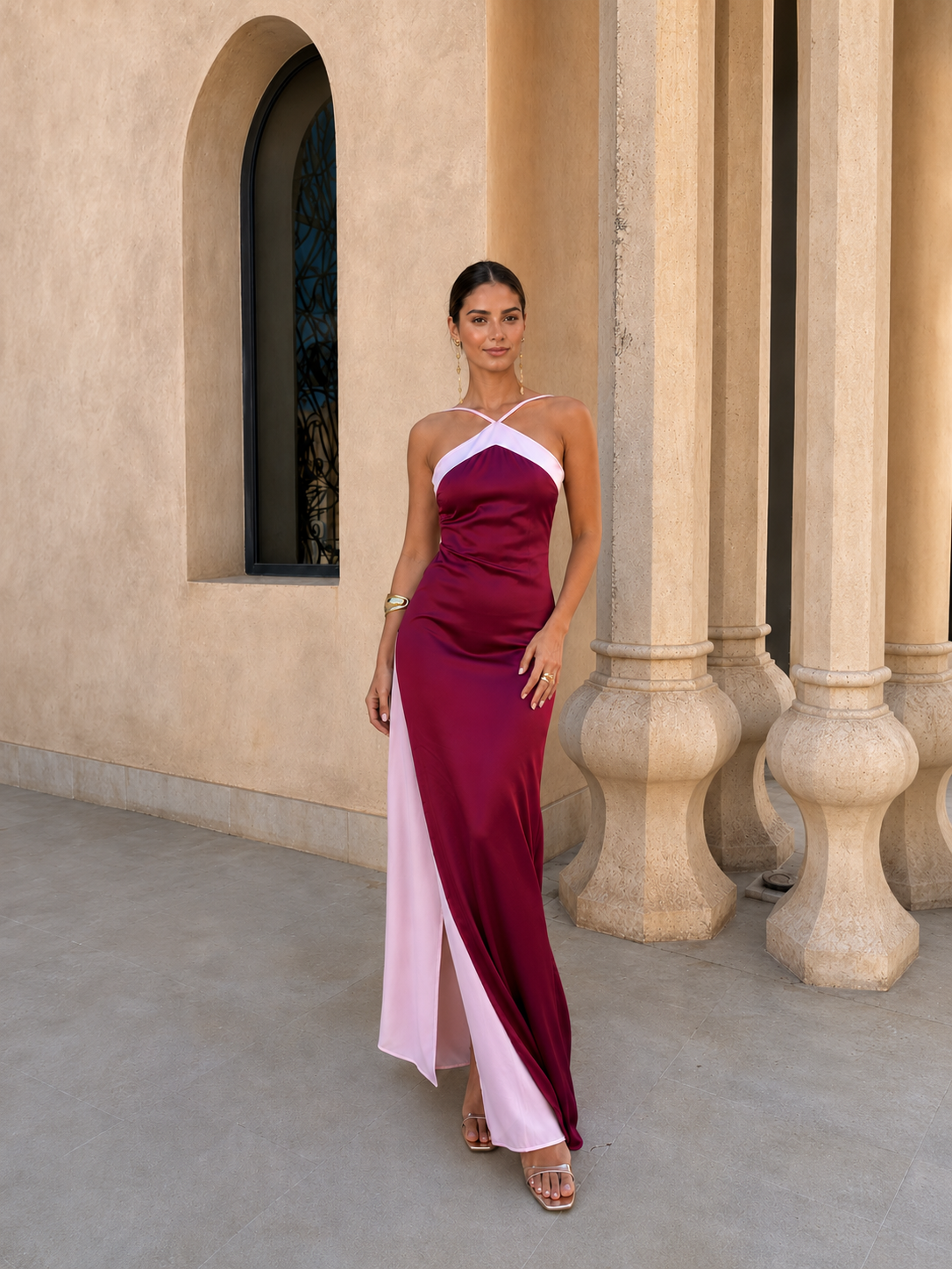 Maravelle™ | Long Dress with Crossover Neckline