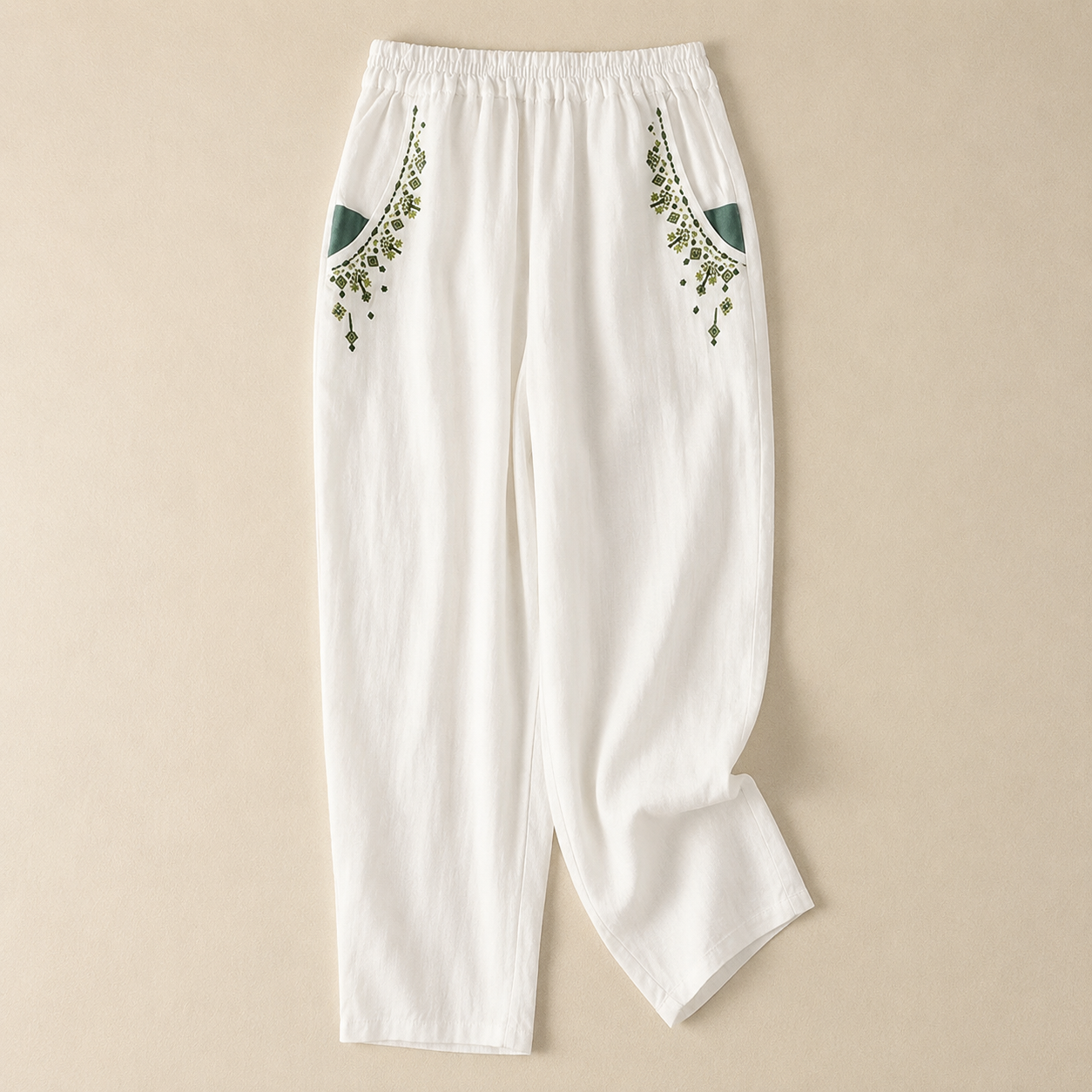 Seraphina™ | Embroidered Pull-On Cropped Pants
