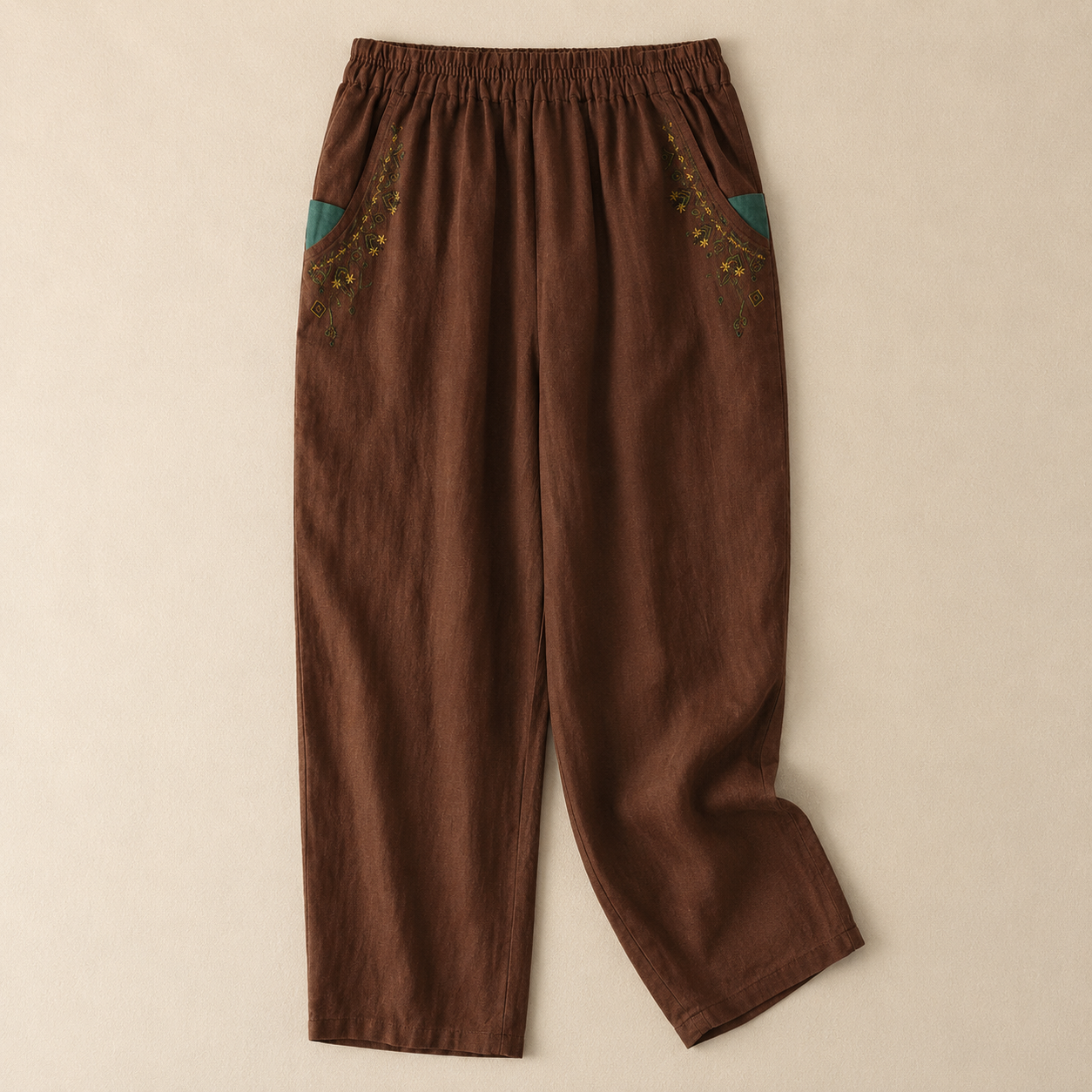 Seraphina™ | Embroidered Pull-On Cropped Pants
