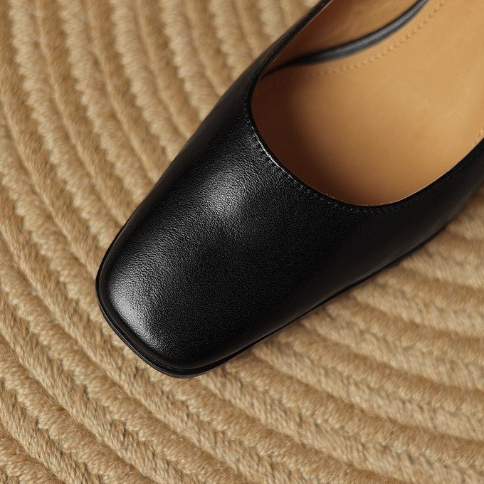 Women's Leather Square Pumps