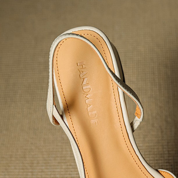 Women's Slingback Leather Heels