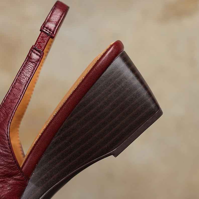 Women's Slingback Leather Heels