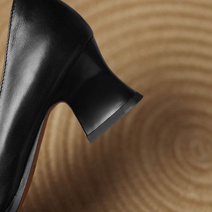 Women's Leather Square Pumps
