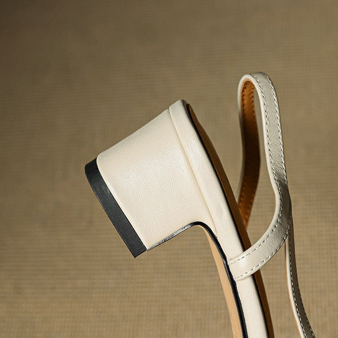 Women's Slingback Leather Heels