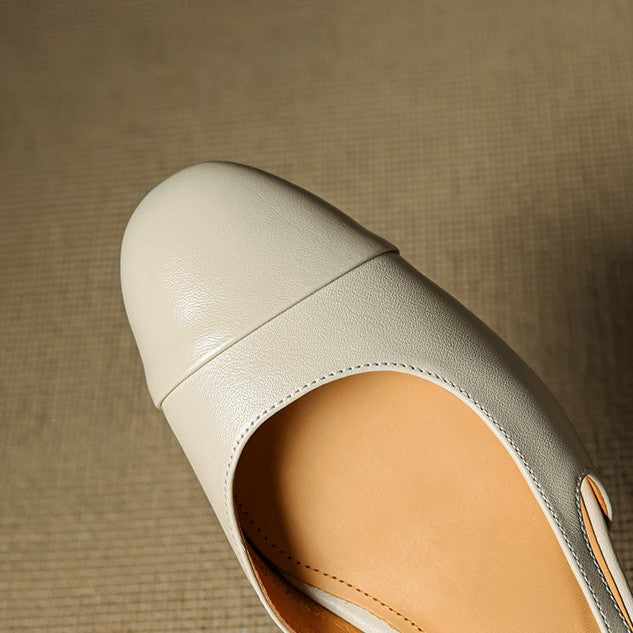 Women's Slingback Leather Heels