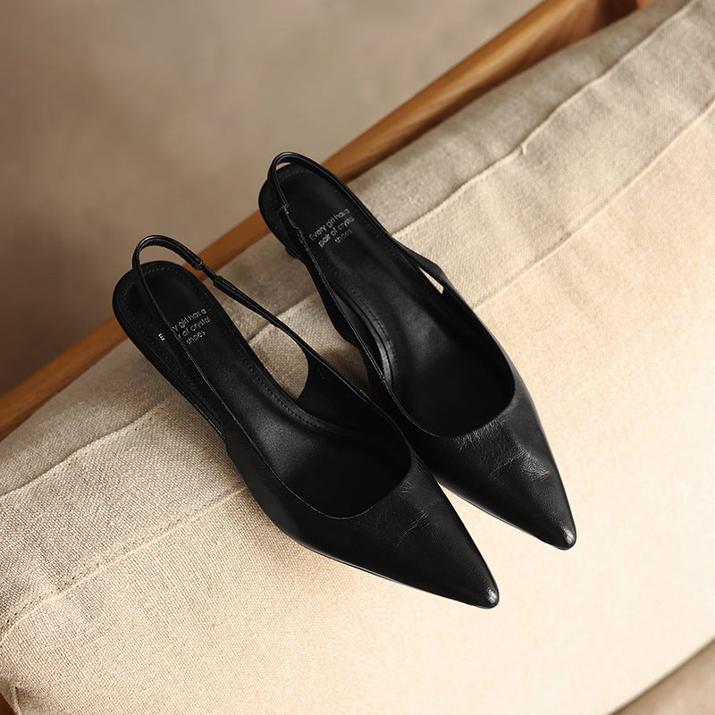 Women's Lambskin Leather Slingback Heels