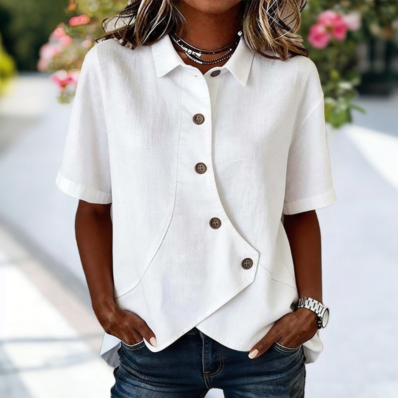 Casual Solid Colour Blouse