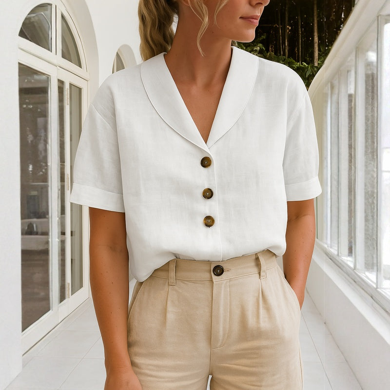 Casual Solid Colour Blouse