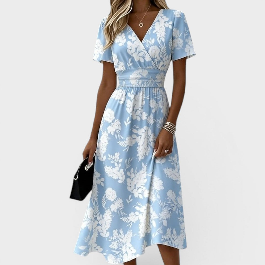 Dana™ | Floral V-Neck Midi Dress