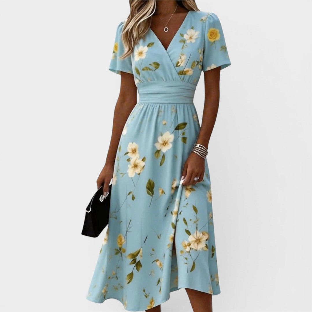 Dana™ | Floral V-Neck Midi Dress