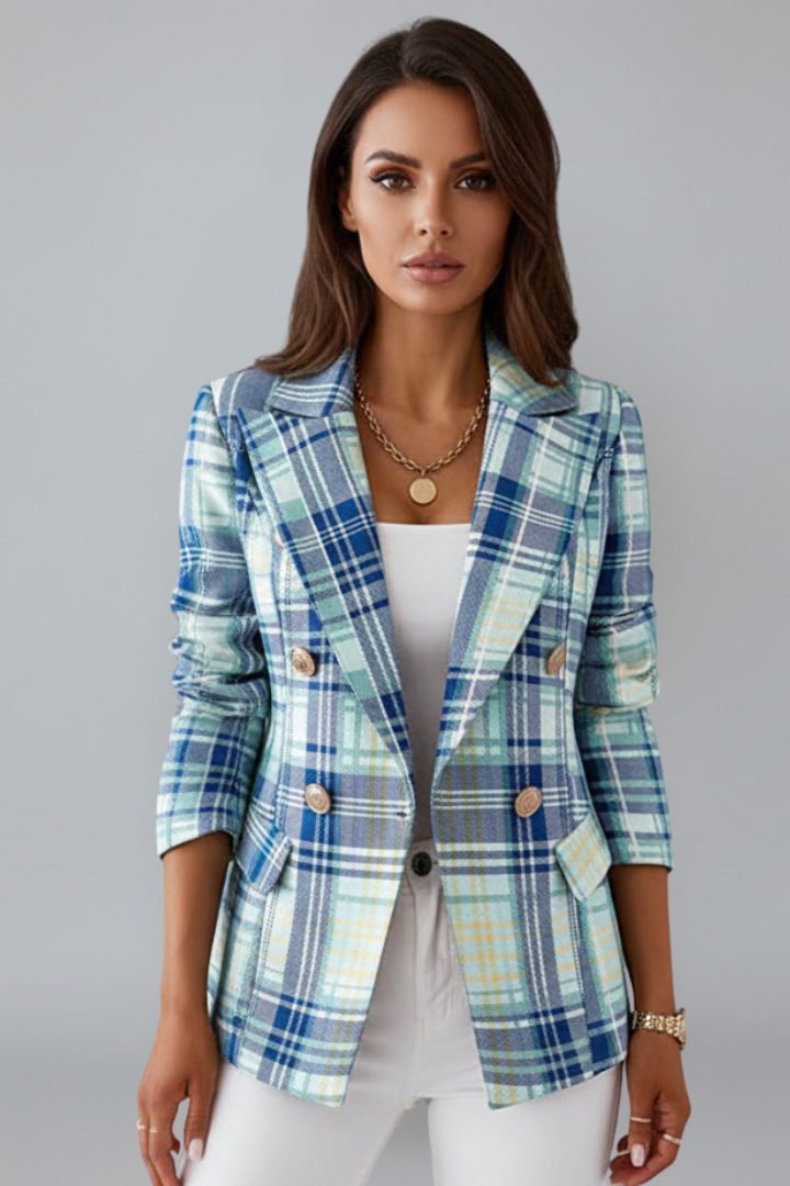 Bexford™ | Double-Breasted Plaid Blazer