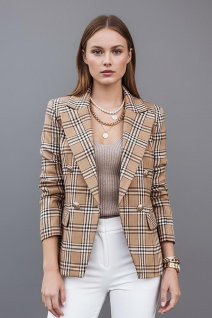 Bexford™ | Double-Breasted Plaid Blazer