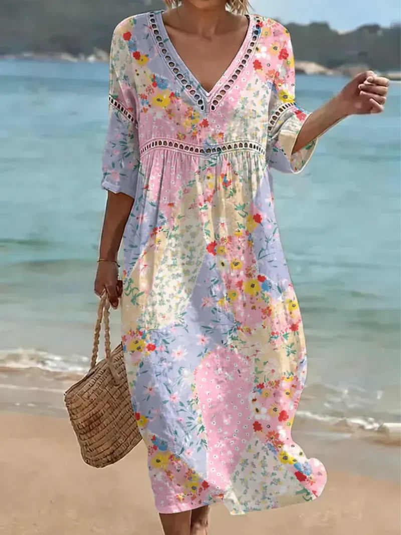 Parvelle™ | Floral Patchwork Dress