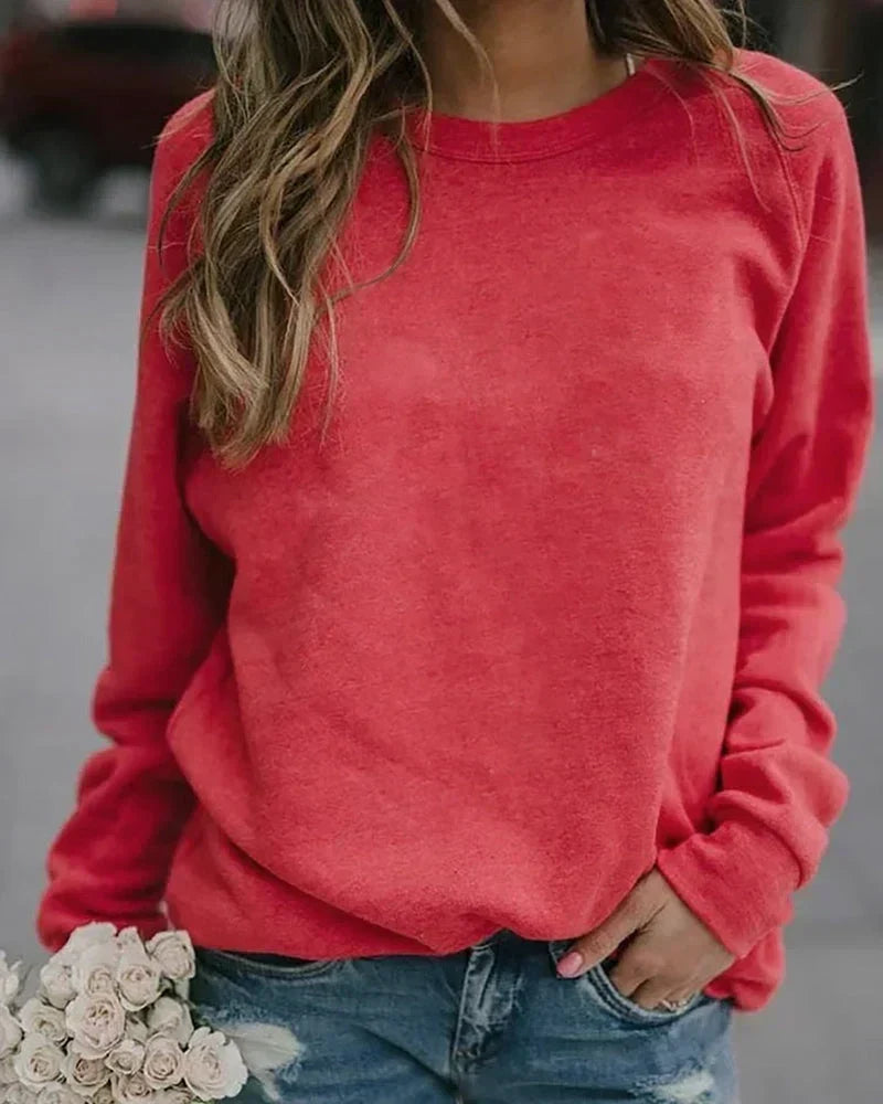 Joyce | Women's Solid Crewneck Sweatshirt