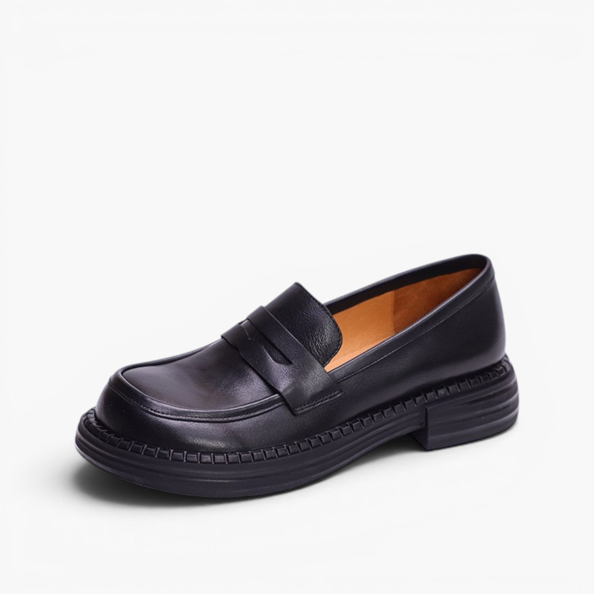 Women's Leather Round-Toe Loafers