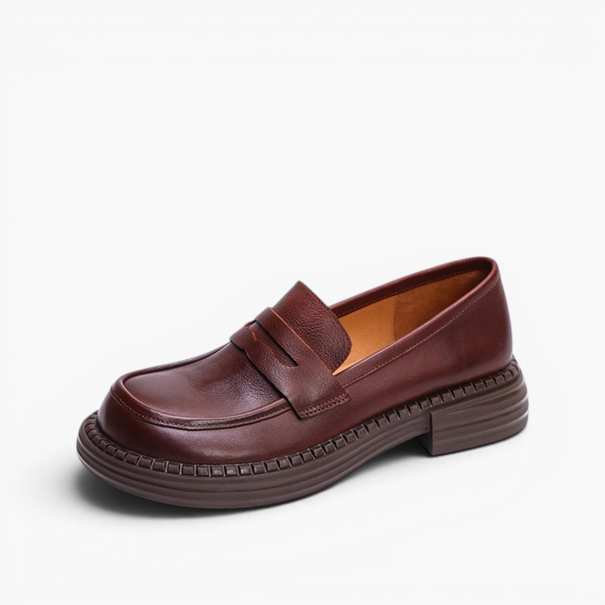 Women's Leather Round-Toe Loafers
