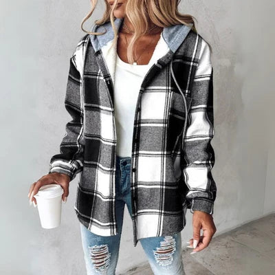 Glenrae™ | Hooded Plaid Shacket