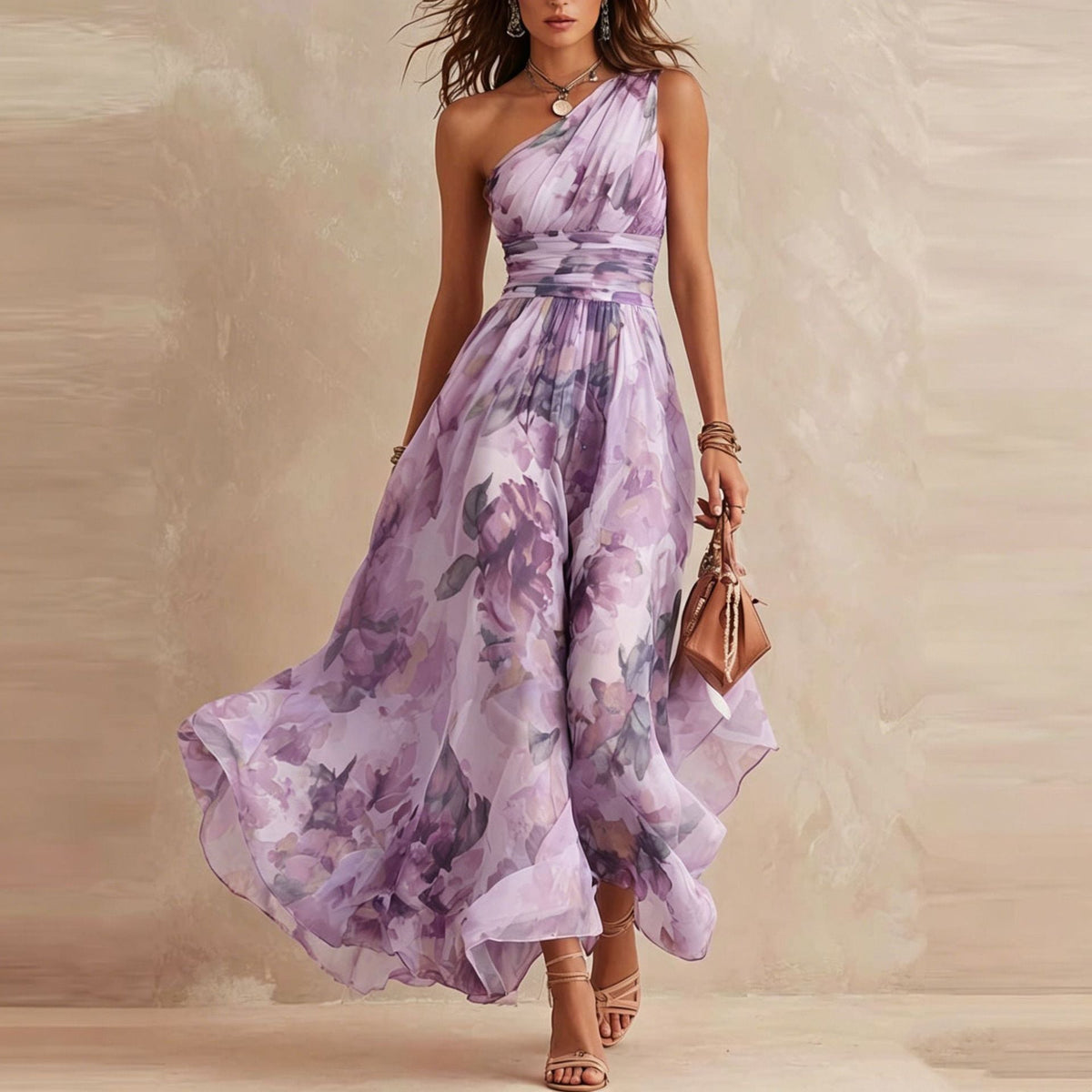 Aurora | Women's One-Shoulder Floral Maxi Dress