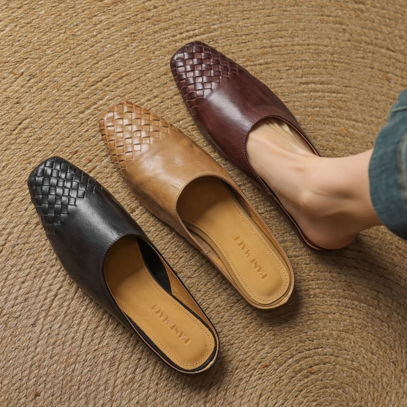 Women's Woven Leather Mules