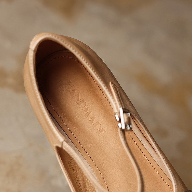Women's Mary-Jane Leather Flats