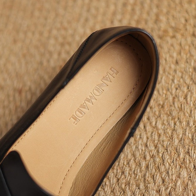 Women's Lock Accent Leather Loafers