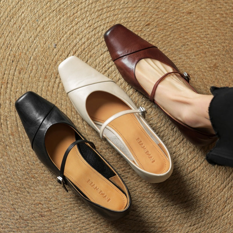 Women's Leather Mary Jane Flats