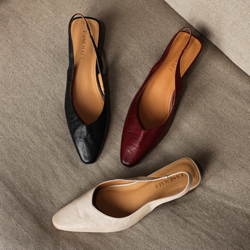 Women's Slingback Leather Heels