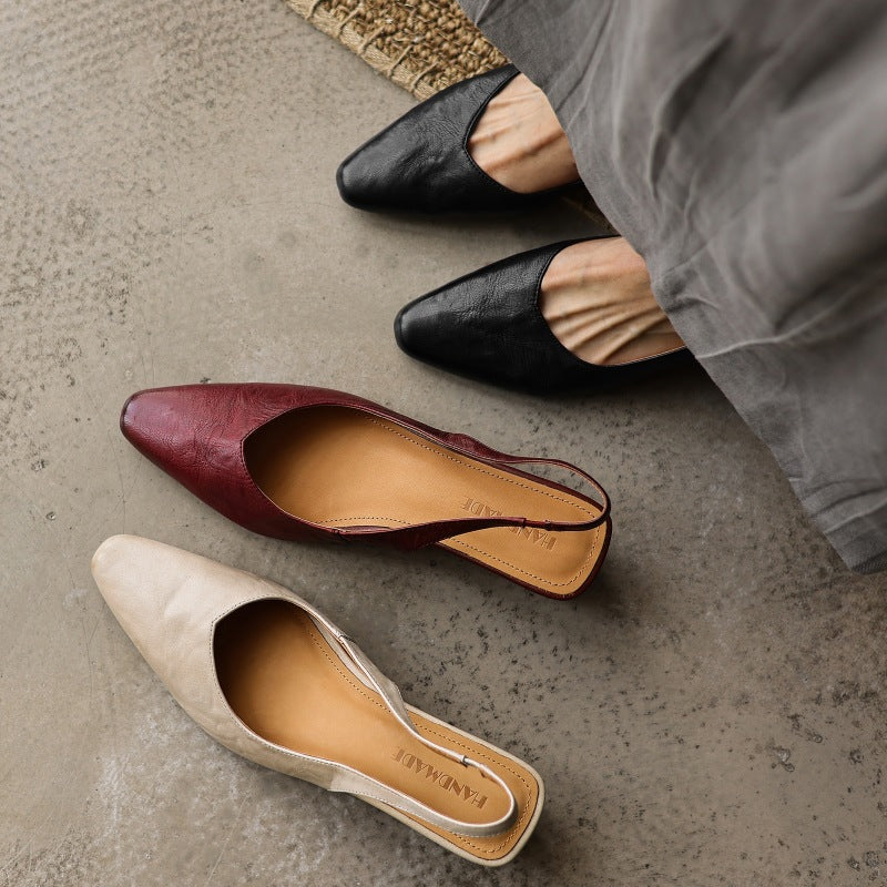 Women's Slingback Leather Heels