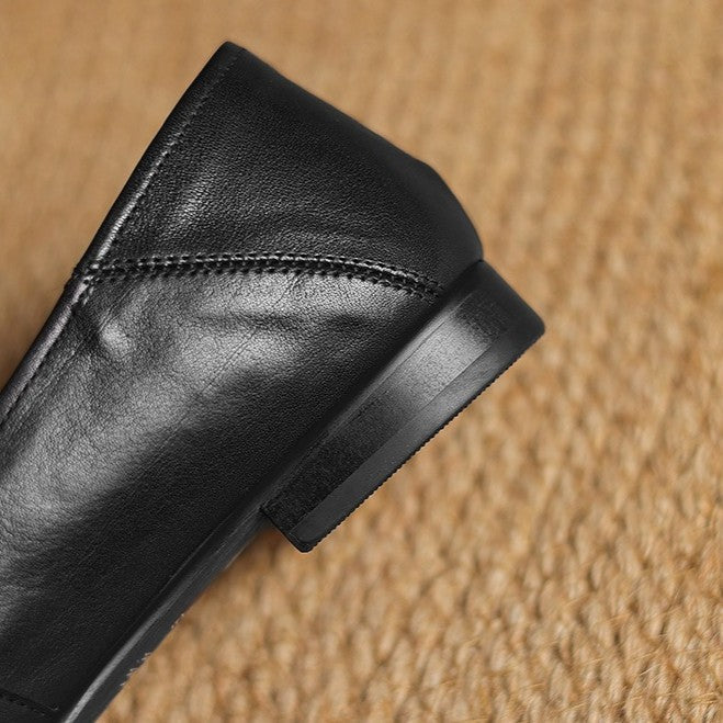 Women's Lock Accent Leather Loafers
