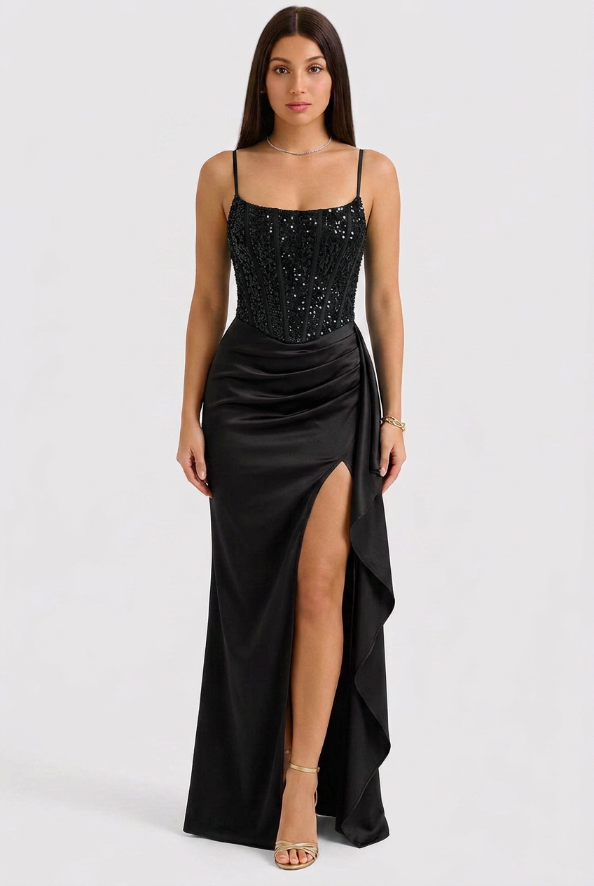 Sequin Corset Evening Dress