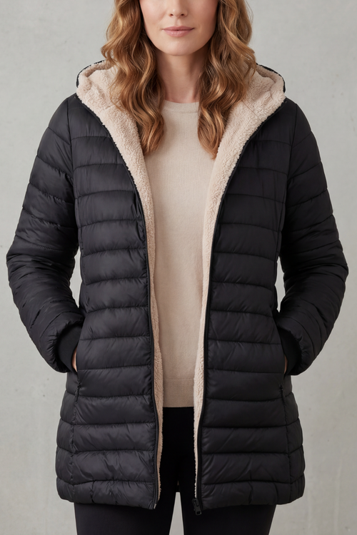 Ellavue | Women's Sherpa Lined Comfort Hooded Puffer Jacket