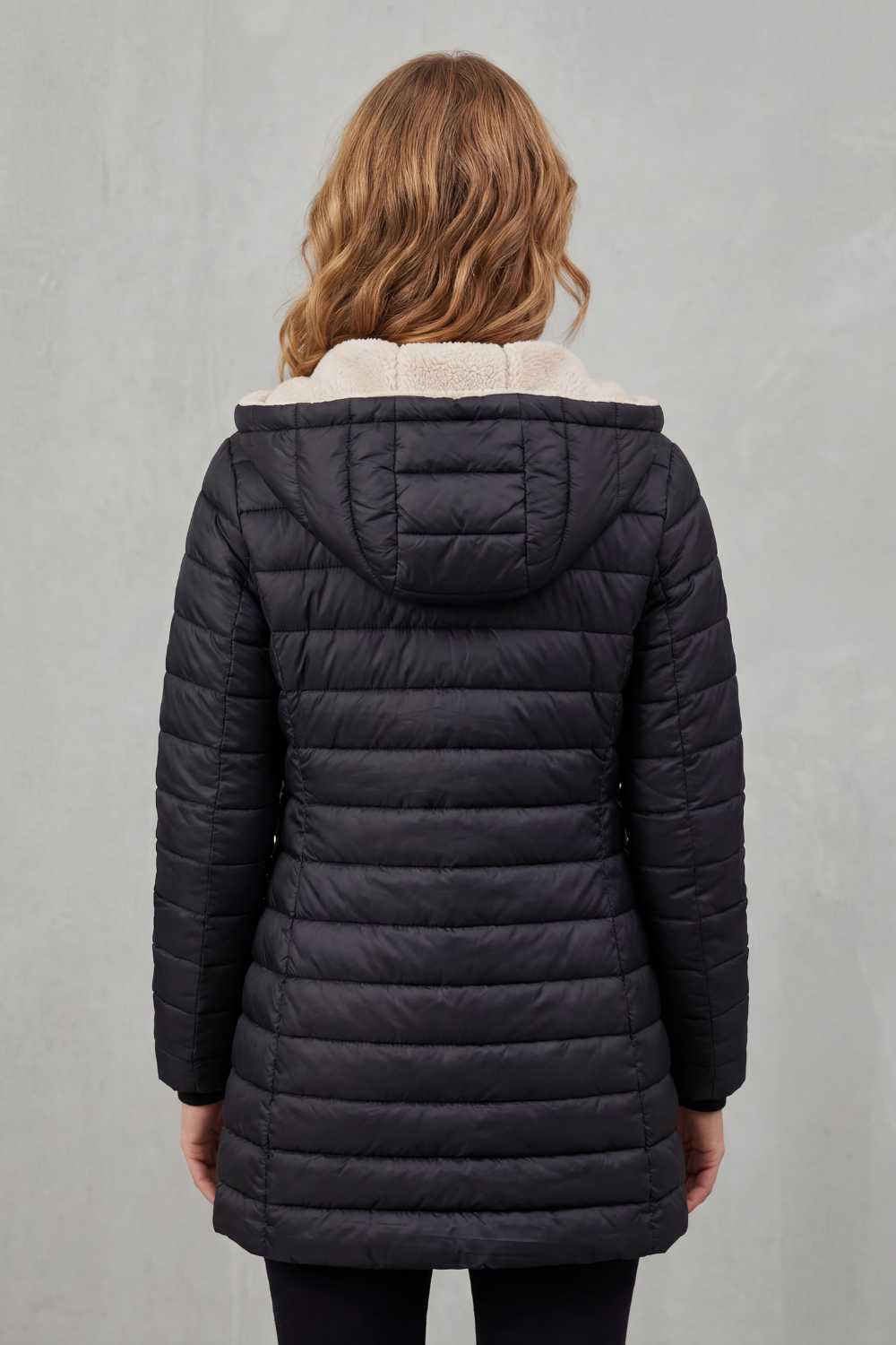 Women's Sherpa Lined Comfort Hooded Puffer Jacket