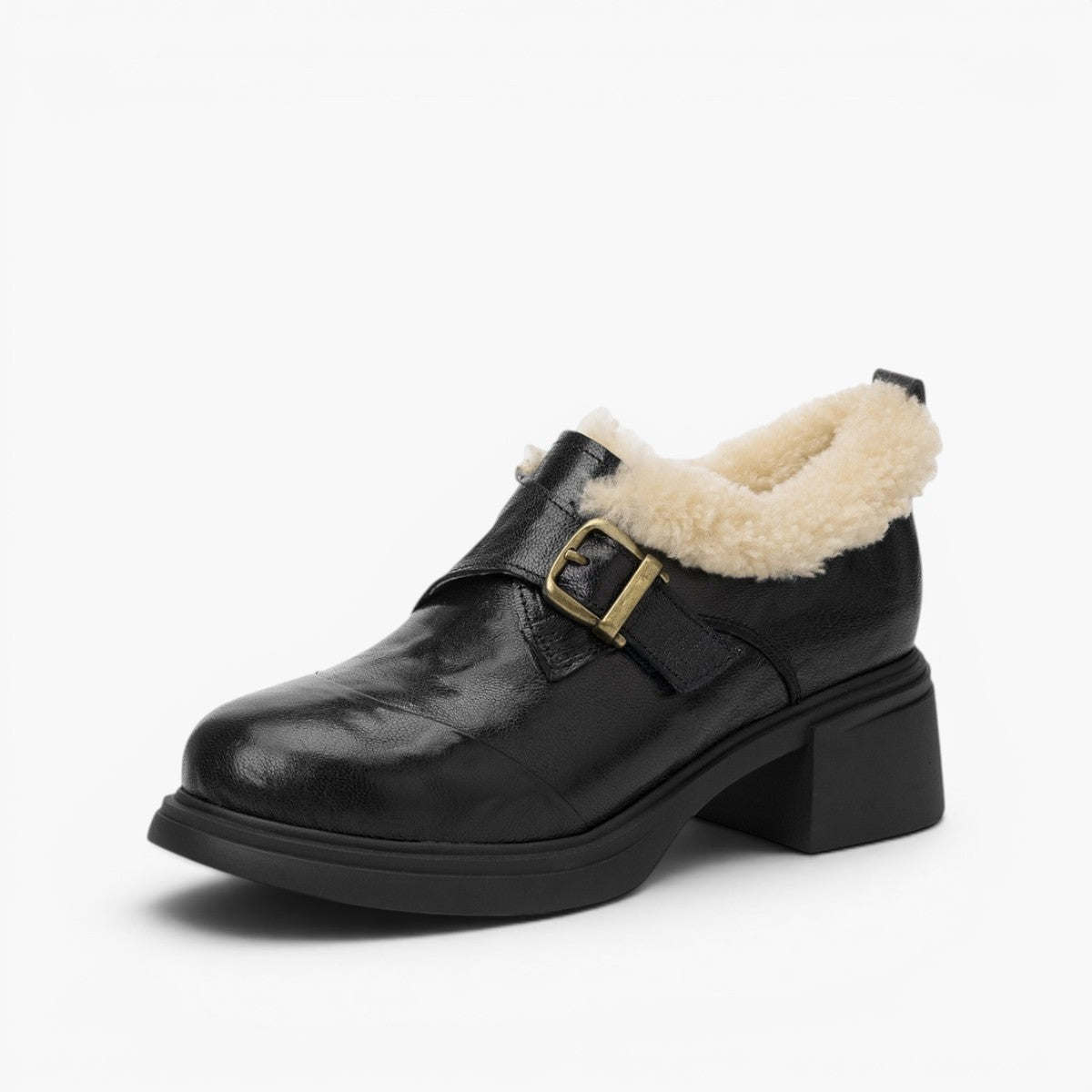 Women's Shearling Leather Oxford Heels