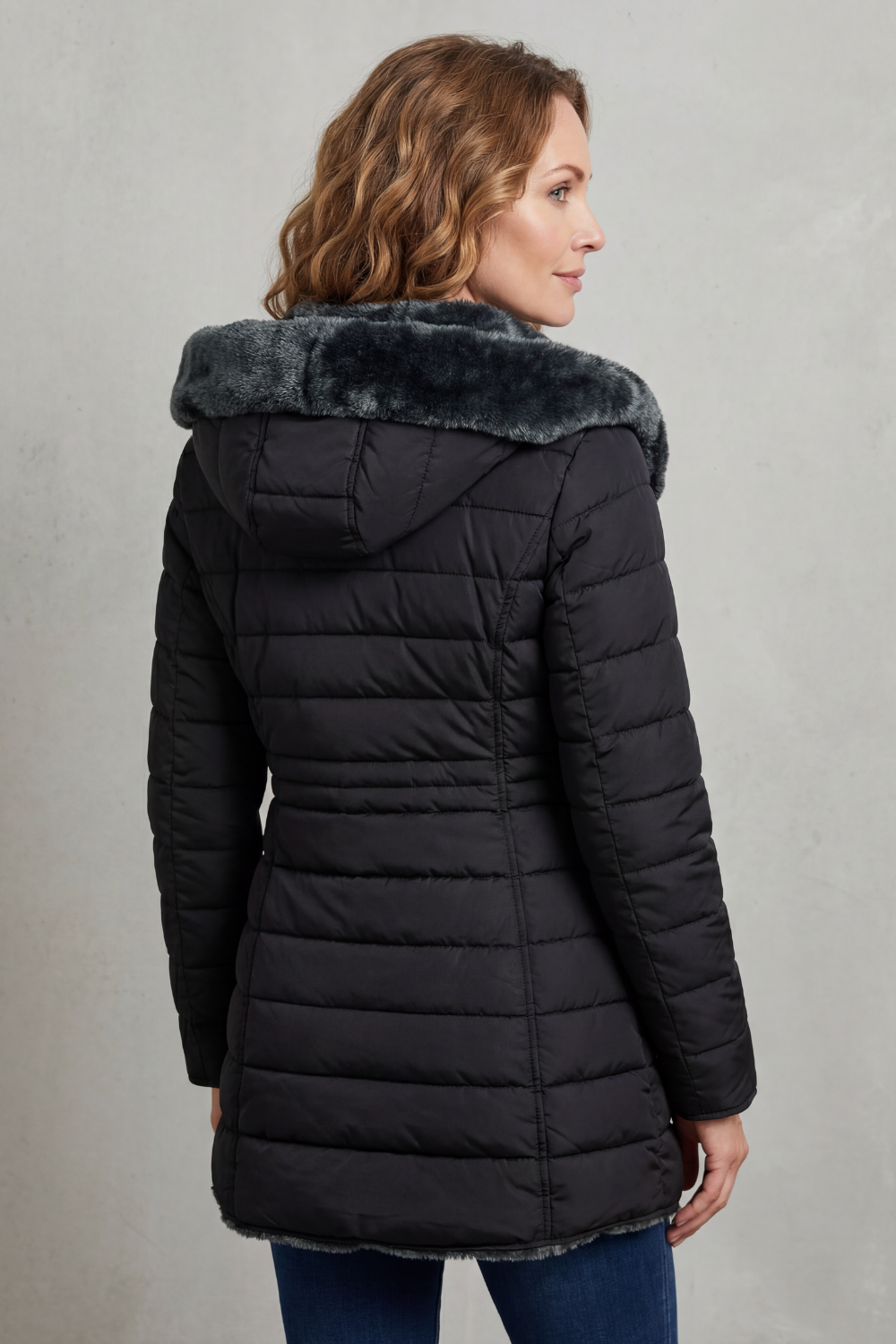 Women's Faux Fur Lined Winter Parka Coat