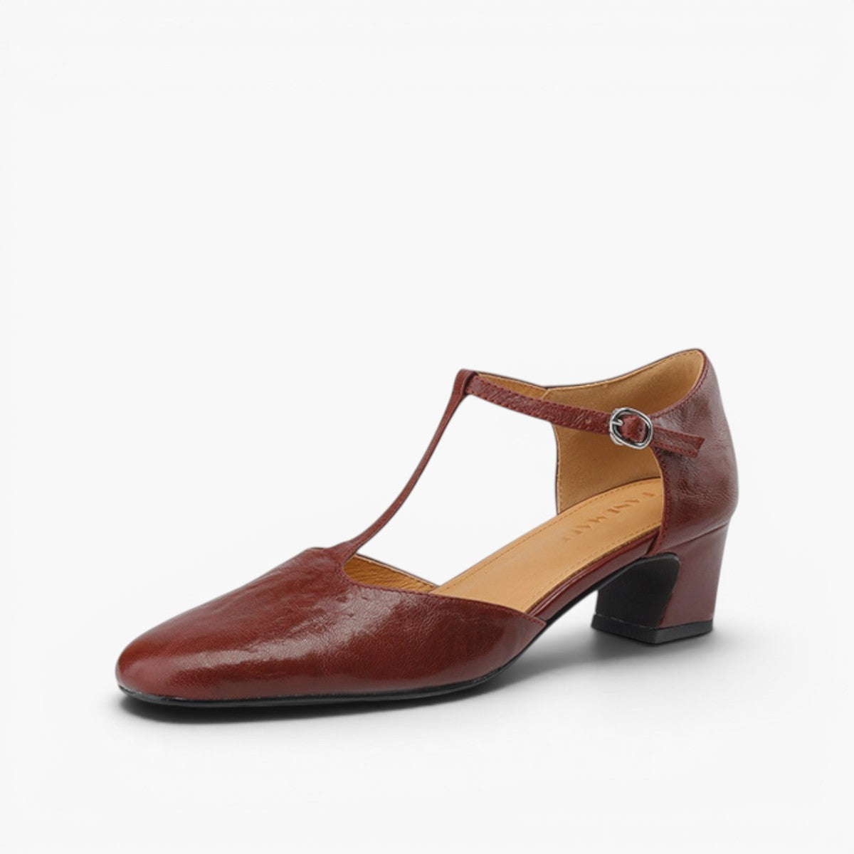 Women's Leather T-Strap Heels