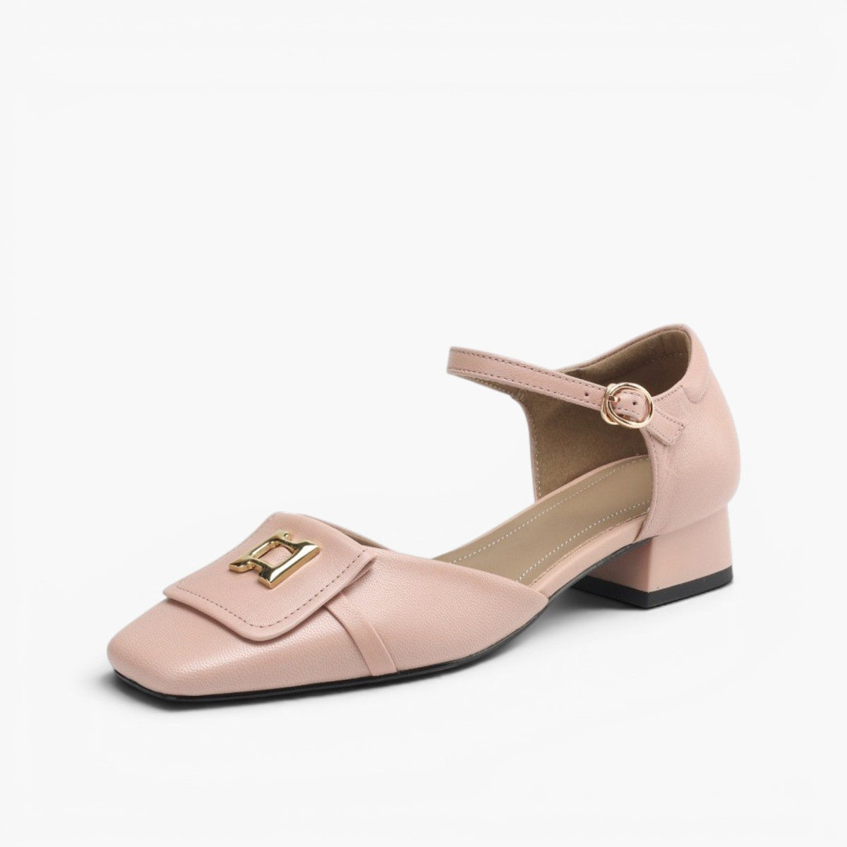 Women's Buckle Leather Mary-Janes