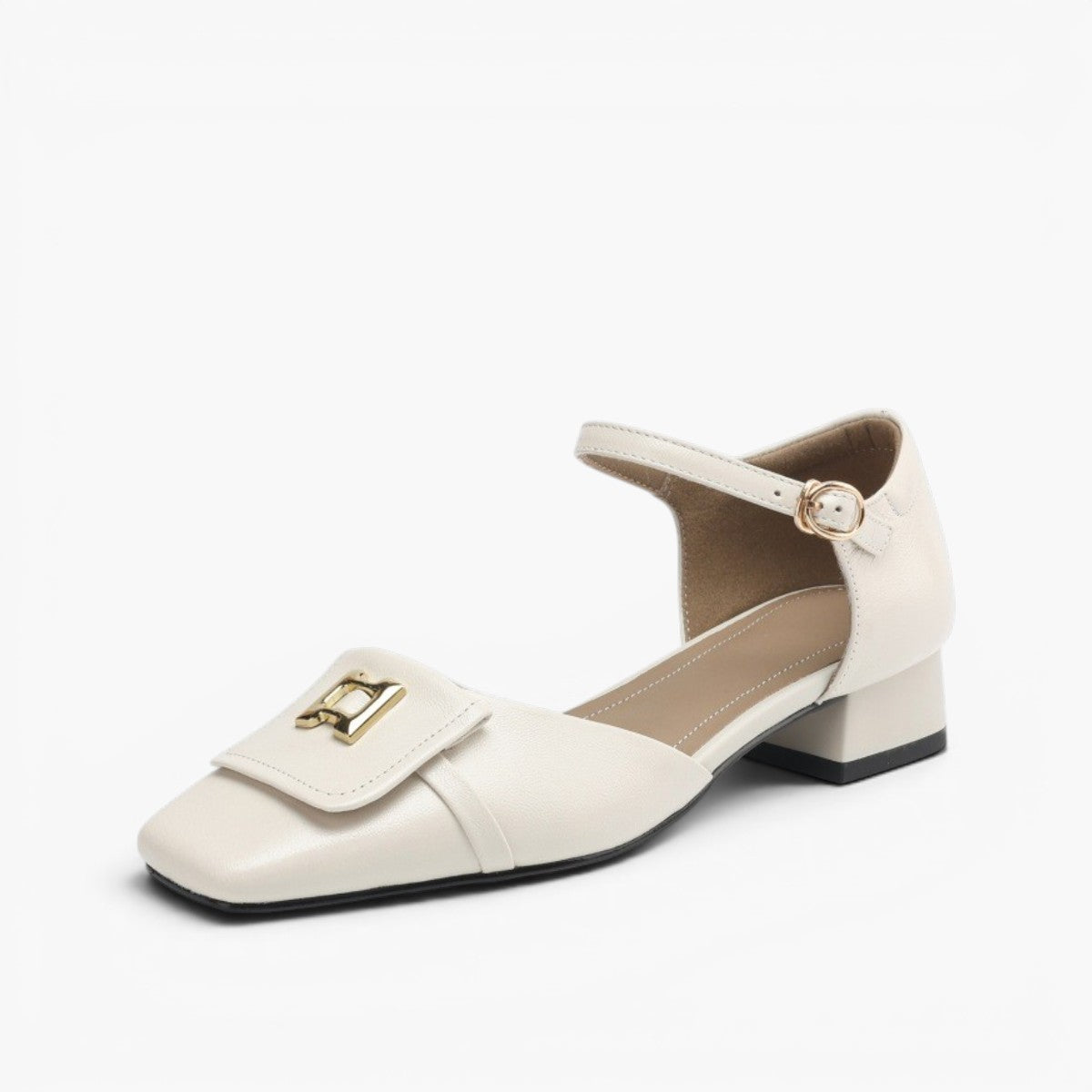 Women's Buckle Leather Mary-Janes