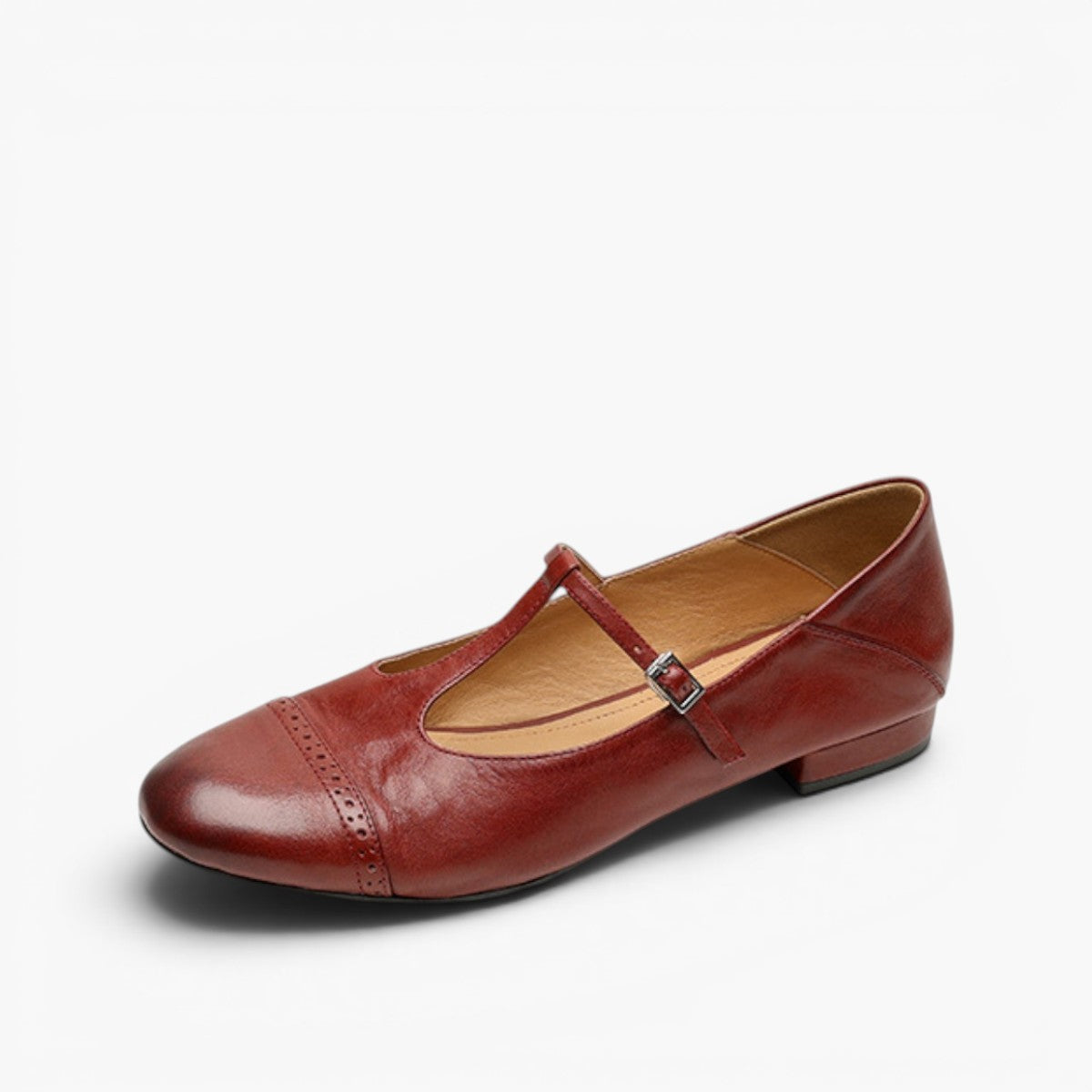 Women's T-Strap Leather Mary Janes