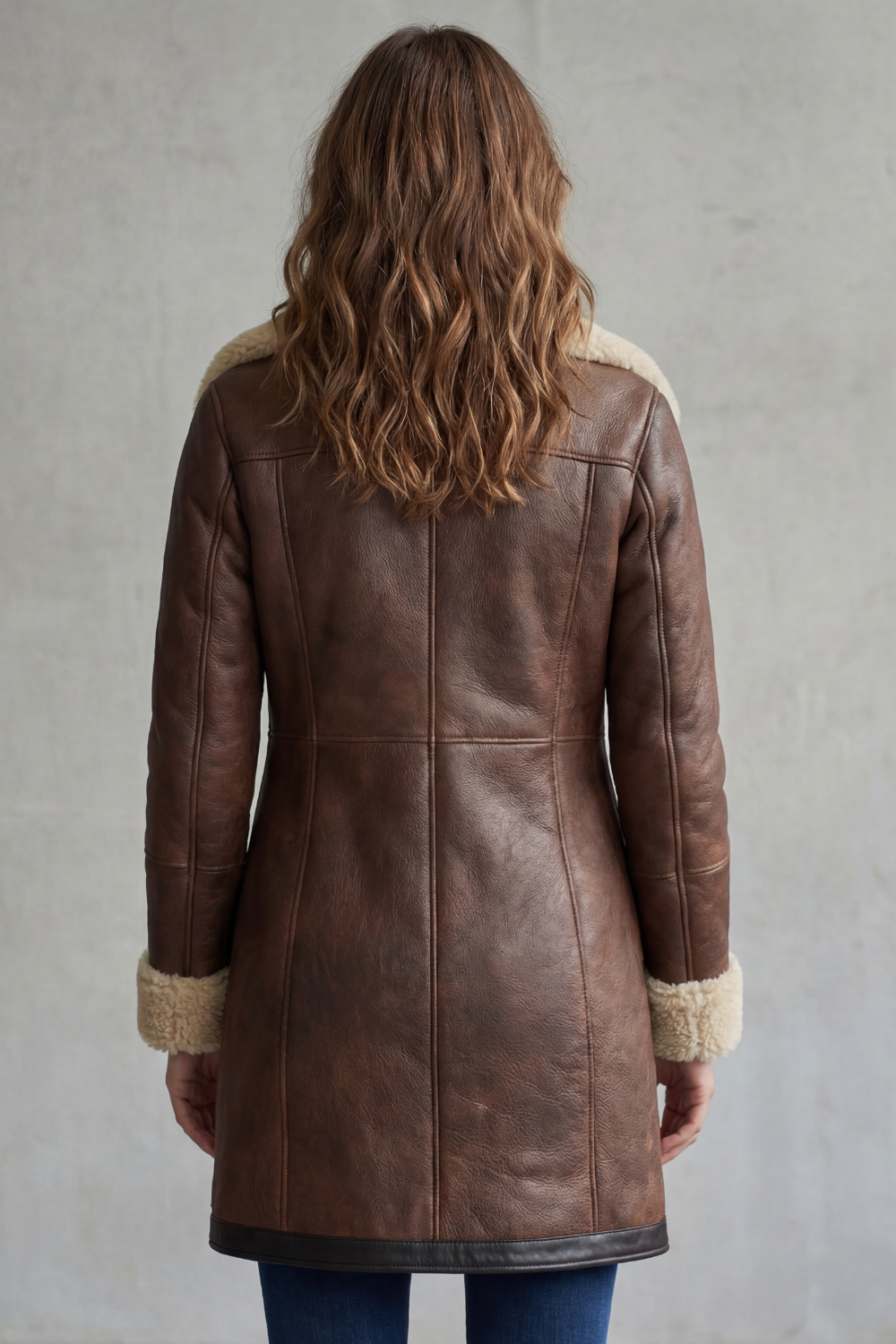 Women's Shearling-lined Elegance Leather Coat