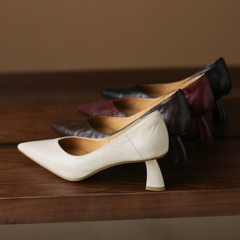 Women's Sculpted Leather Pumps