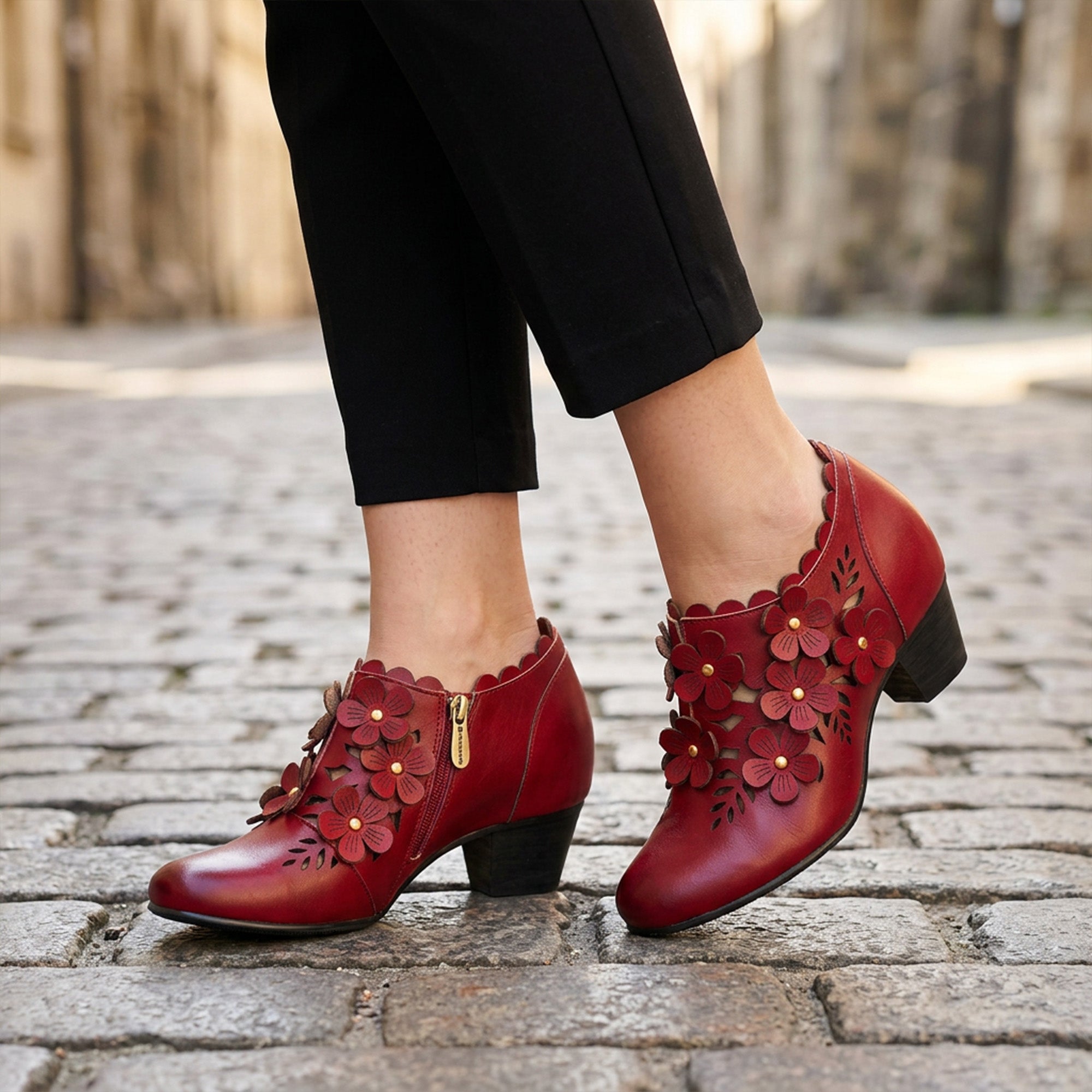 Delfina™ | Floral Cut-Out Bootie Pump