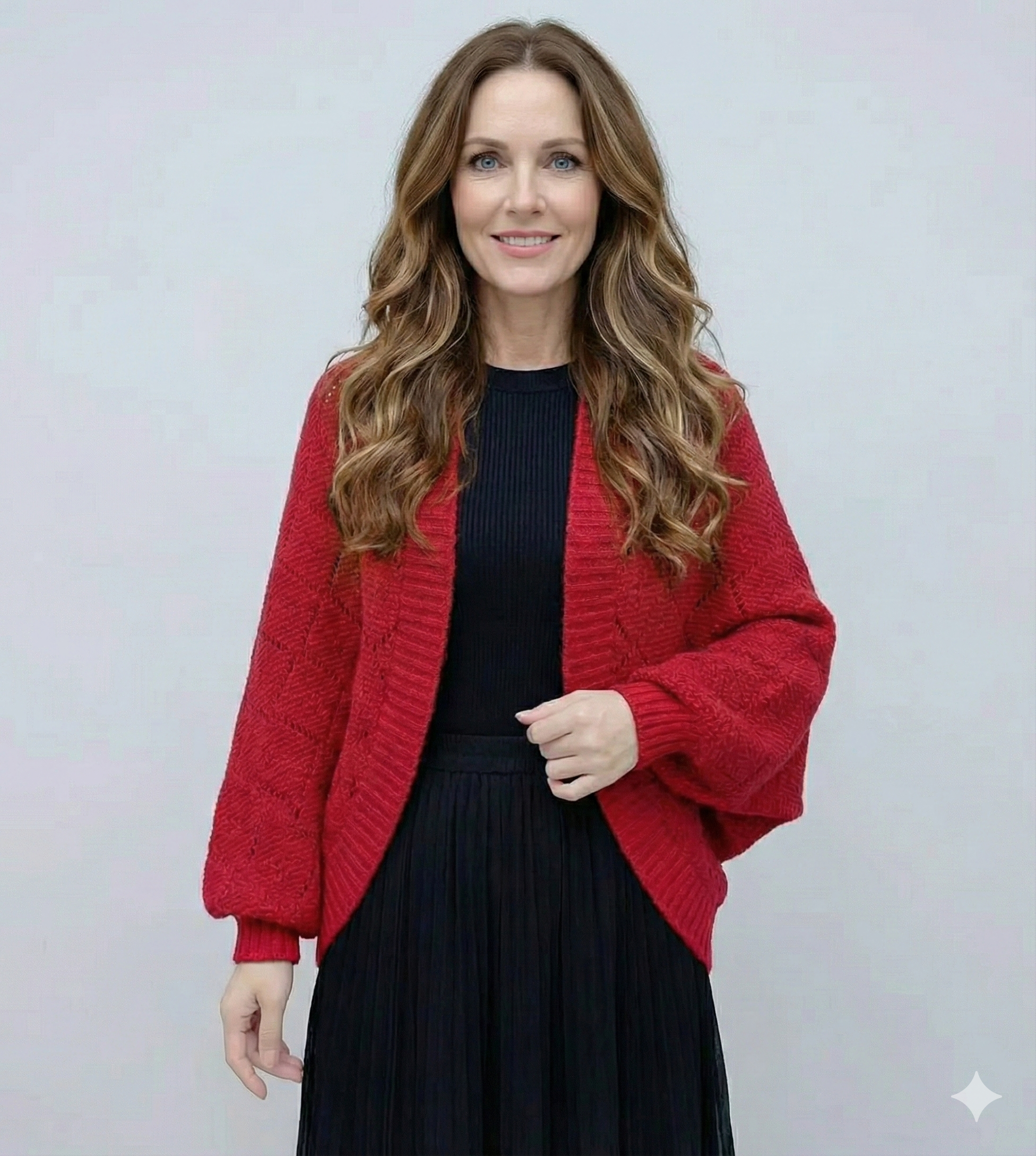 Ivessa™ | Open-Front Diamond Knit Cardigan