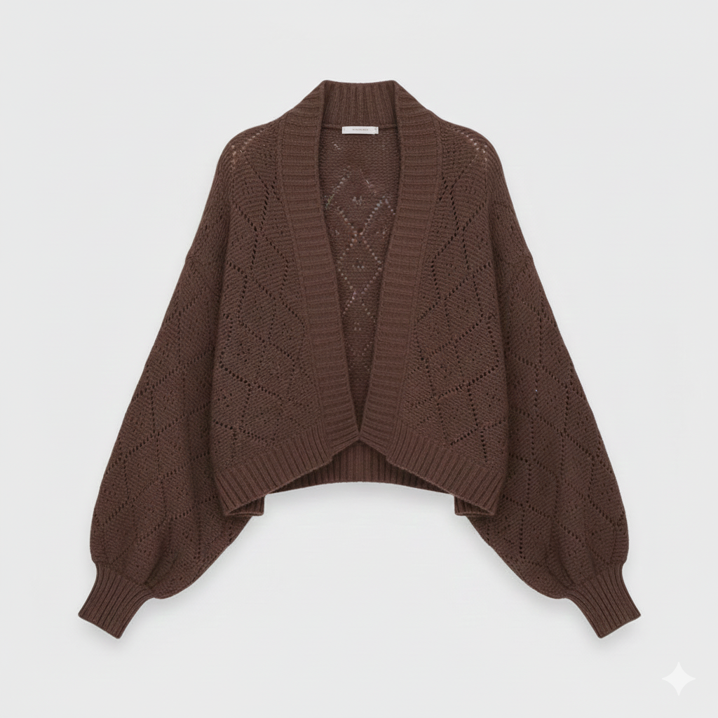 Ivessa™ | Open-Front Diamond Knit Cardigan