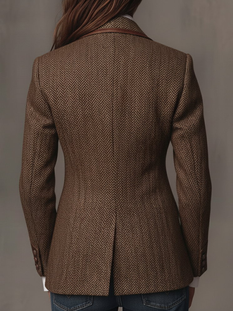 Florentina™ | Herringbone Printed Panel Blazer