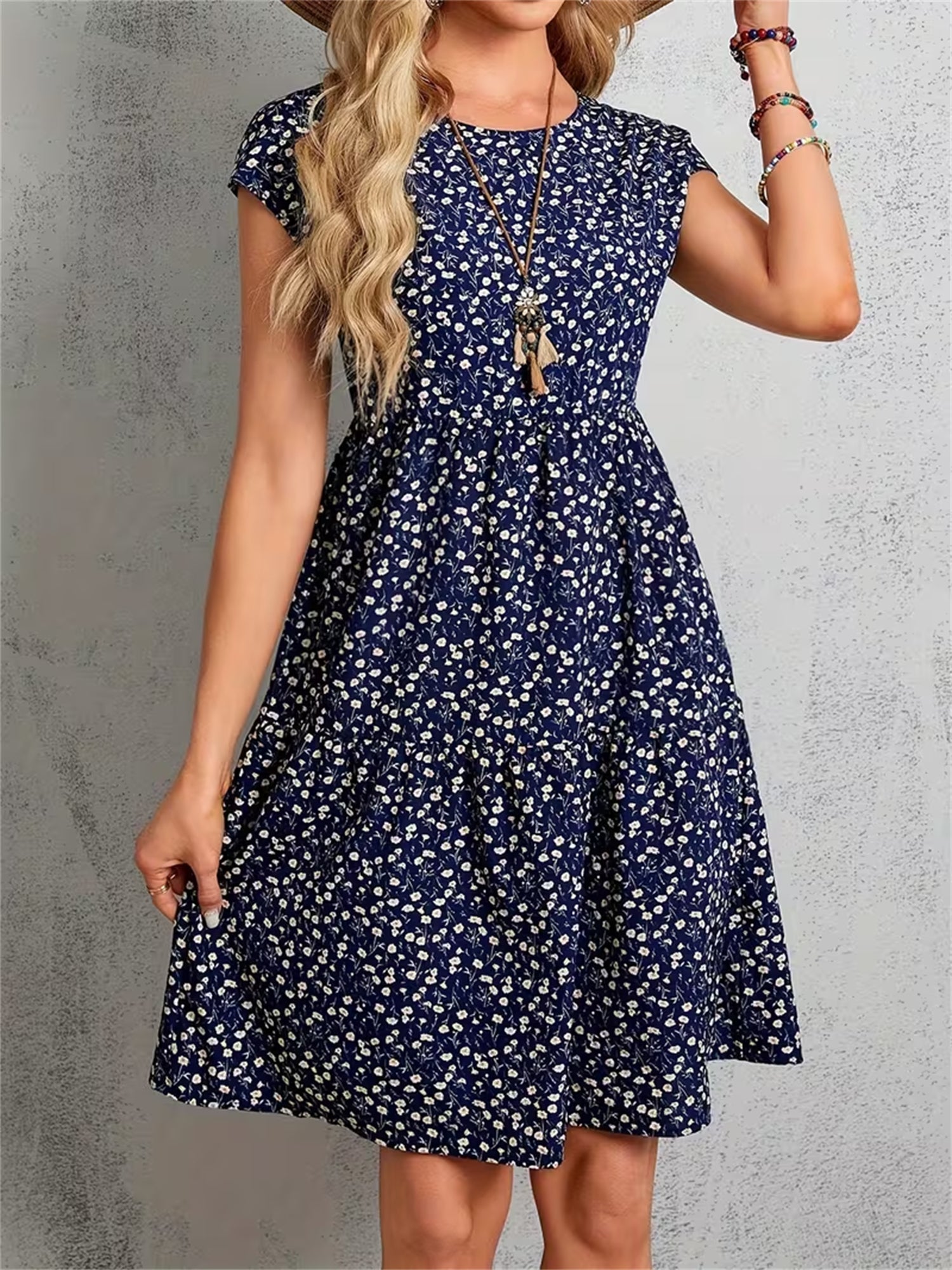 Daisy™ | Floral A-Line Midi Dress