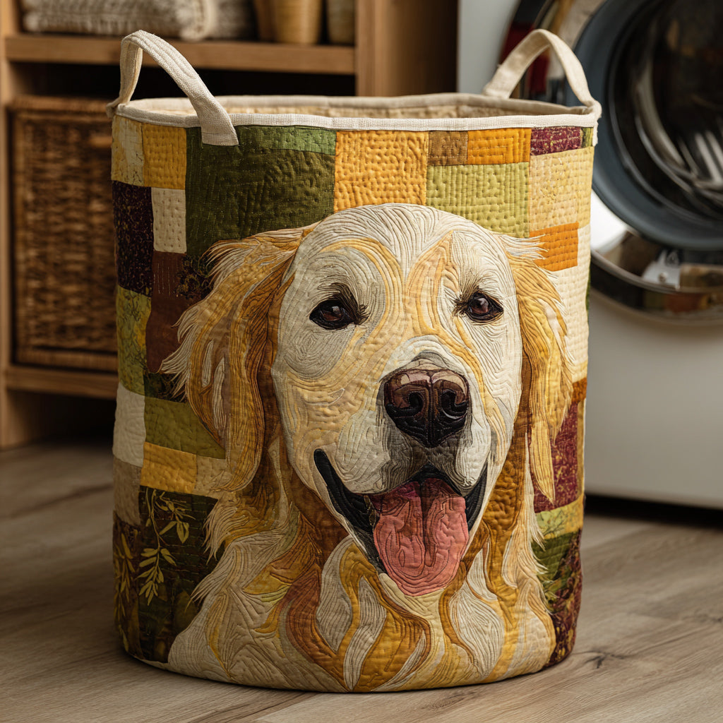 Fawnella™ | Happy Golden Retriever Laundry Basket