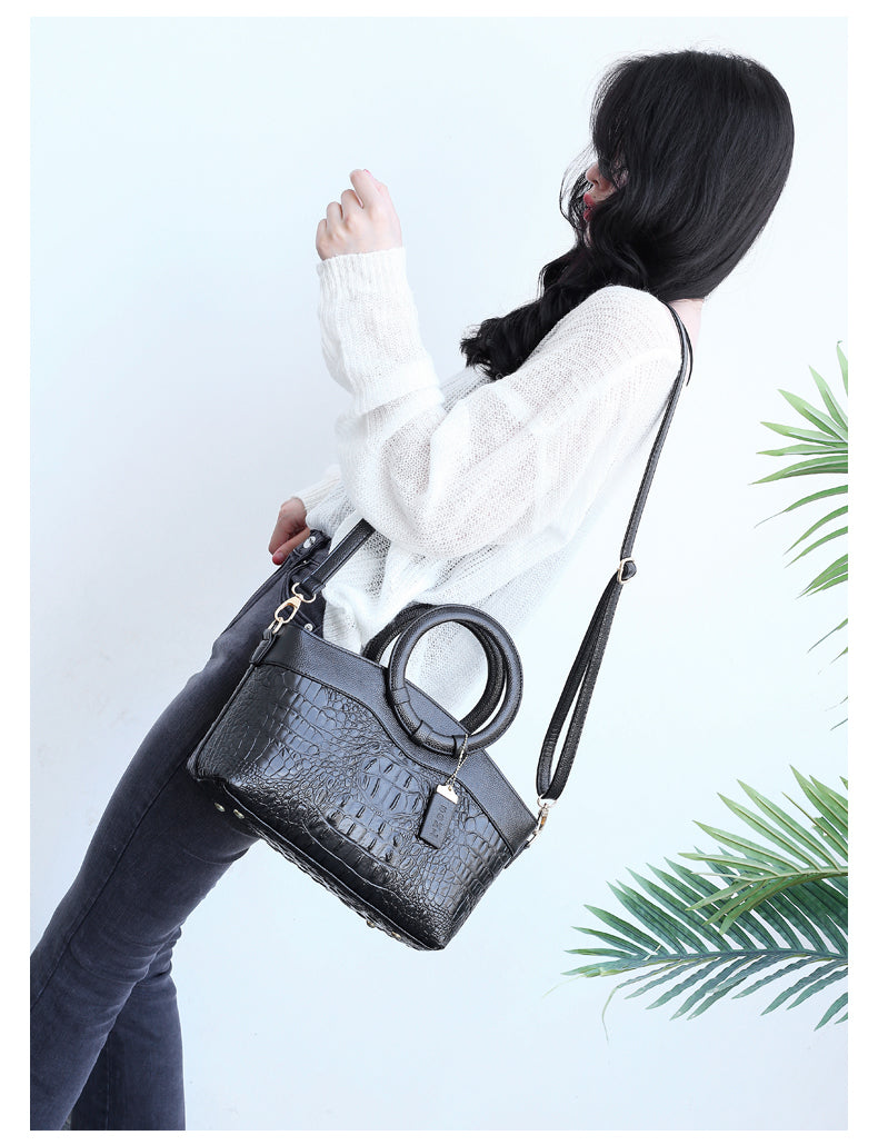 Dalene™ | Two-Tone Crocodile-Embossed Tote Bag