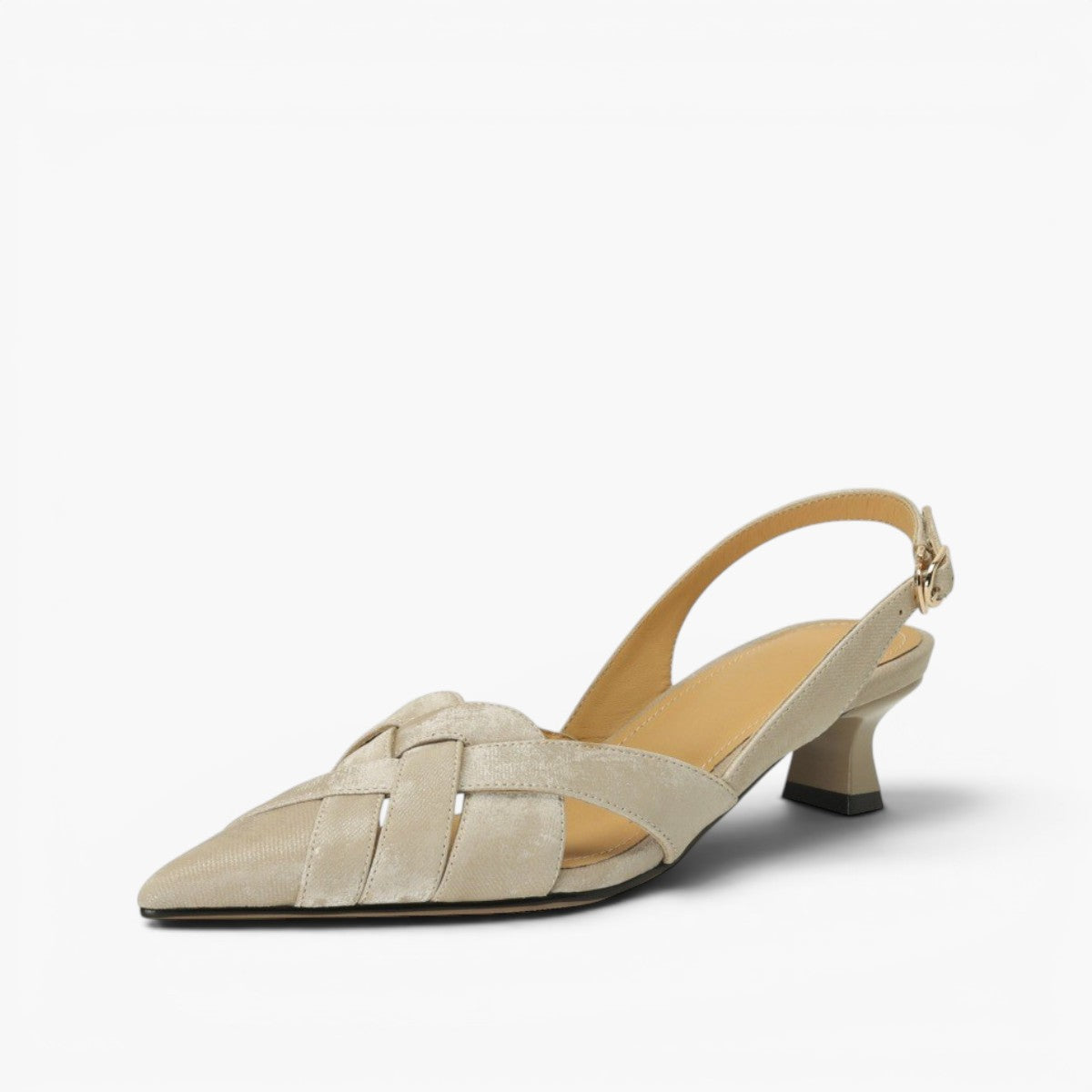 Women's Woven Leather Slingback Heels